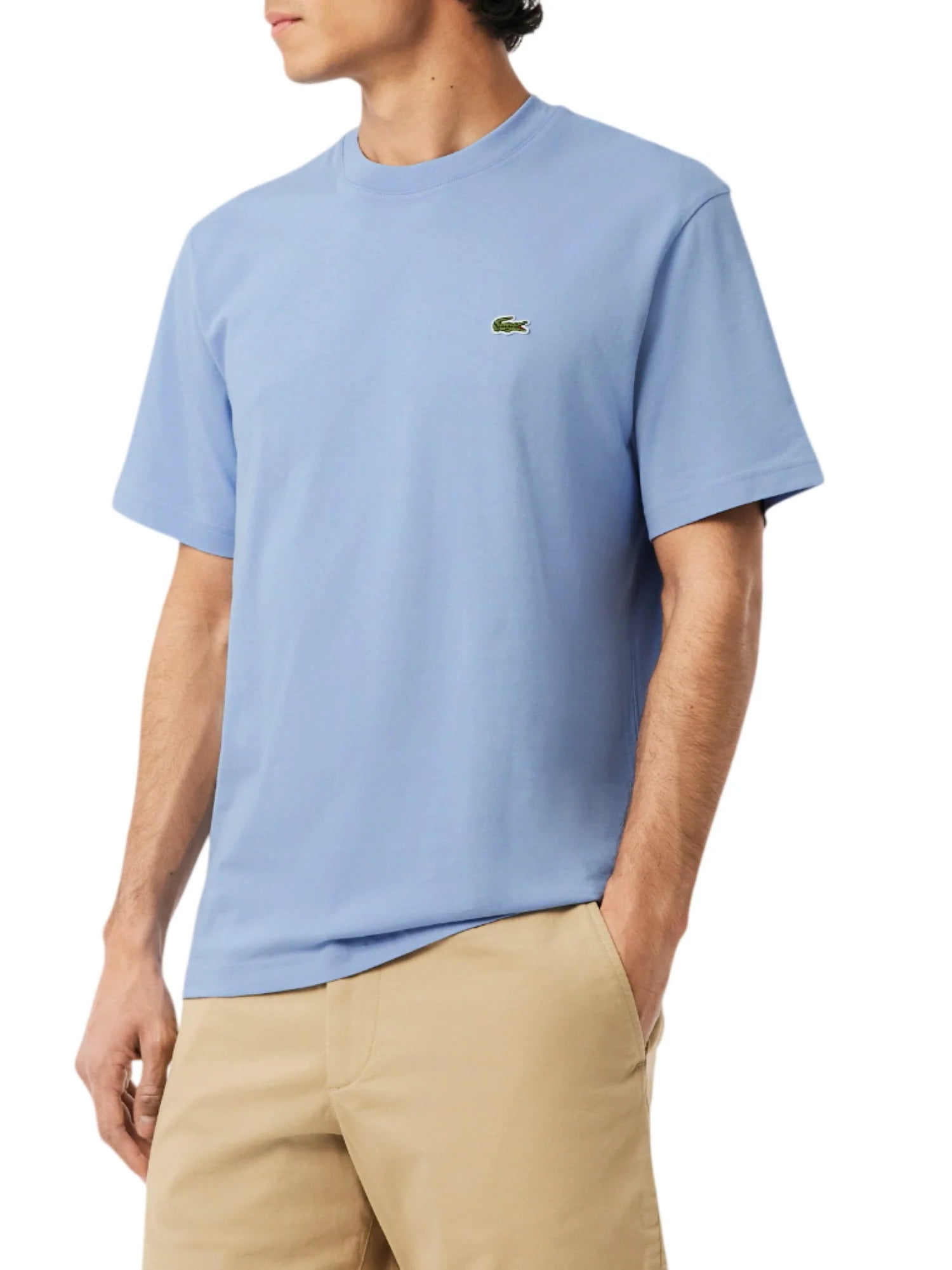 Lacoste T-shirt manica corta con cotone celeste carta da zucchero TH7318 AEY LACOSTE 