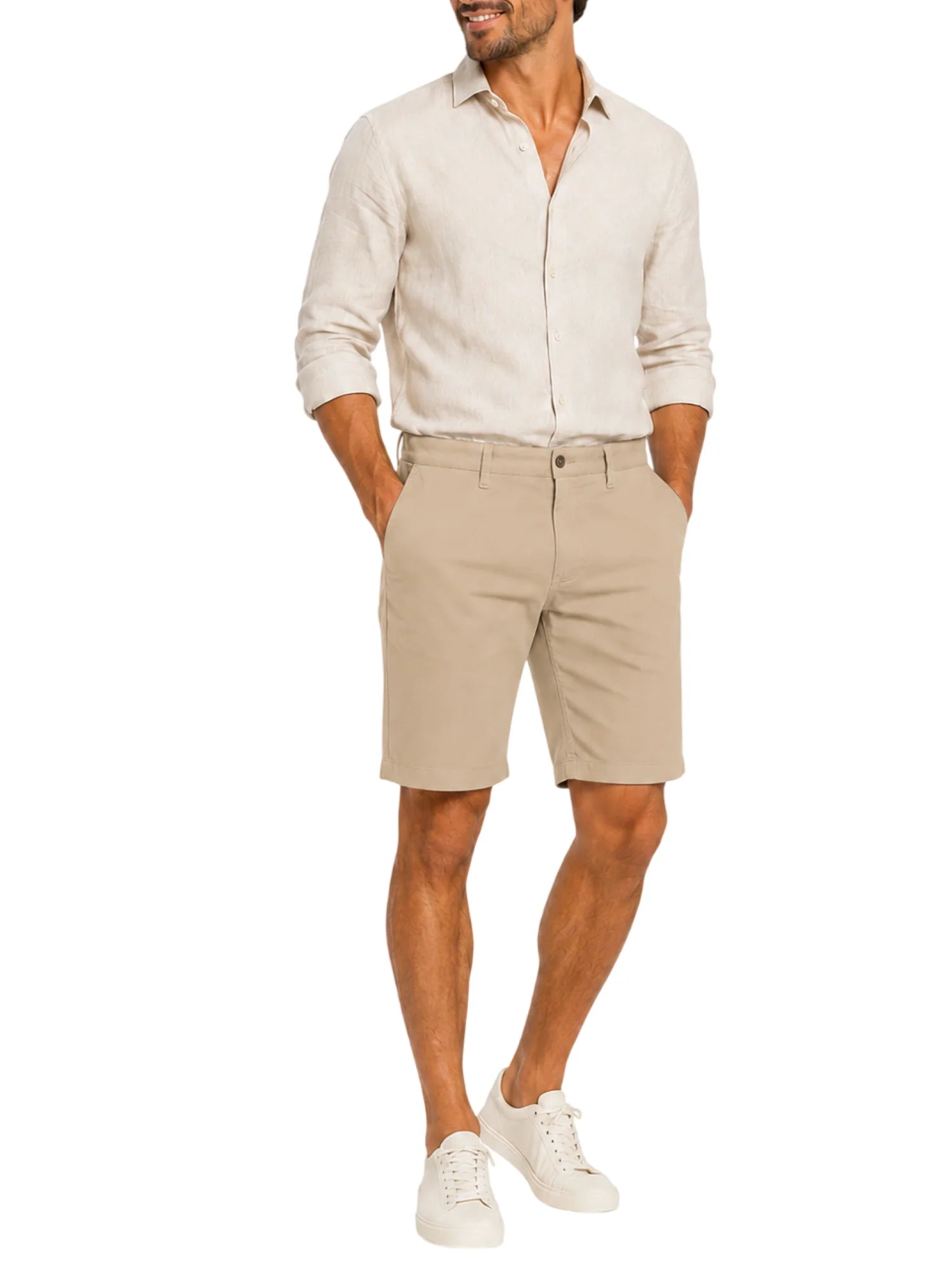 Le Braghe bermuda chino uomo slim beige B01-1601 BEIGE Le Braghe 