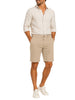 Le Braghe bermuda chino uomo slim beige