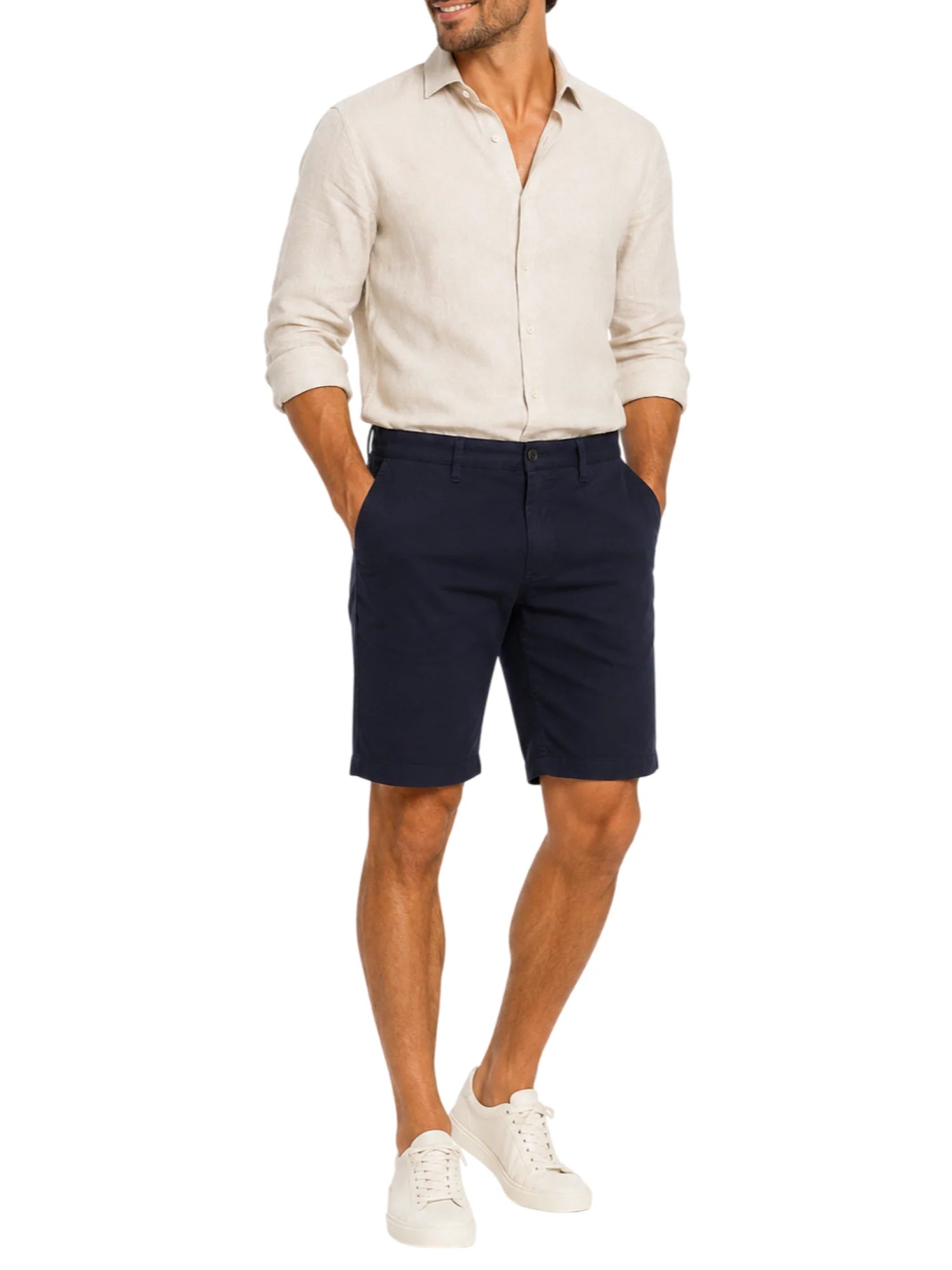 Le Braghe bermuda chino uomo slim blu B01-1601 BLU Le Braghe 