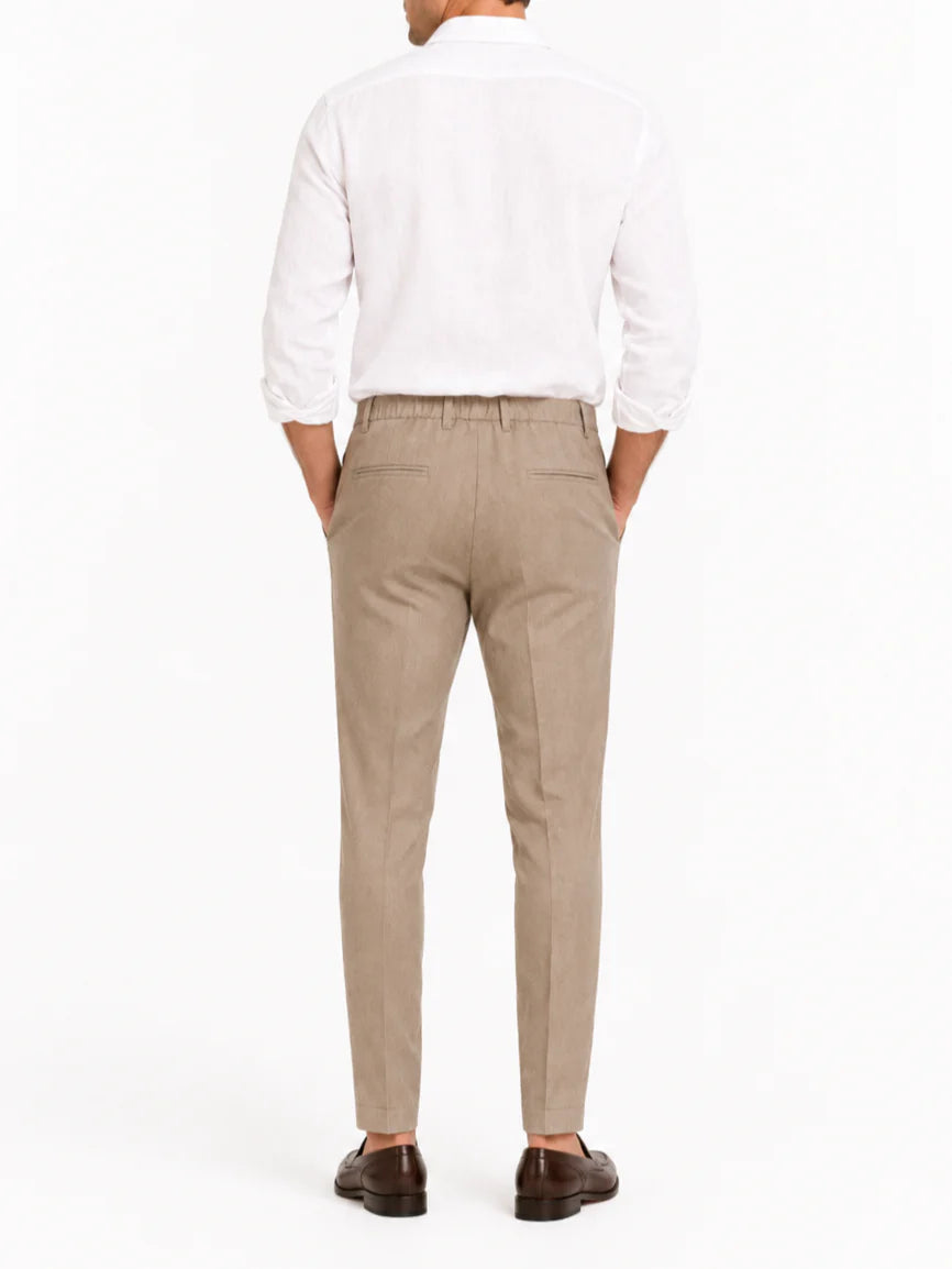 Le Braghe pantaloni uomo in lino slim beige J381-1631 FANGO Le Braghe 