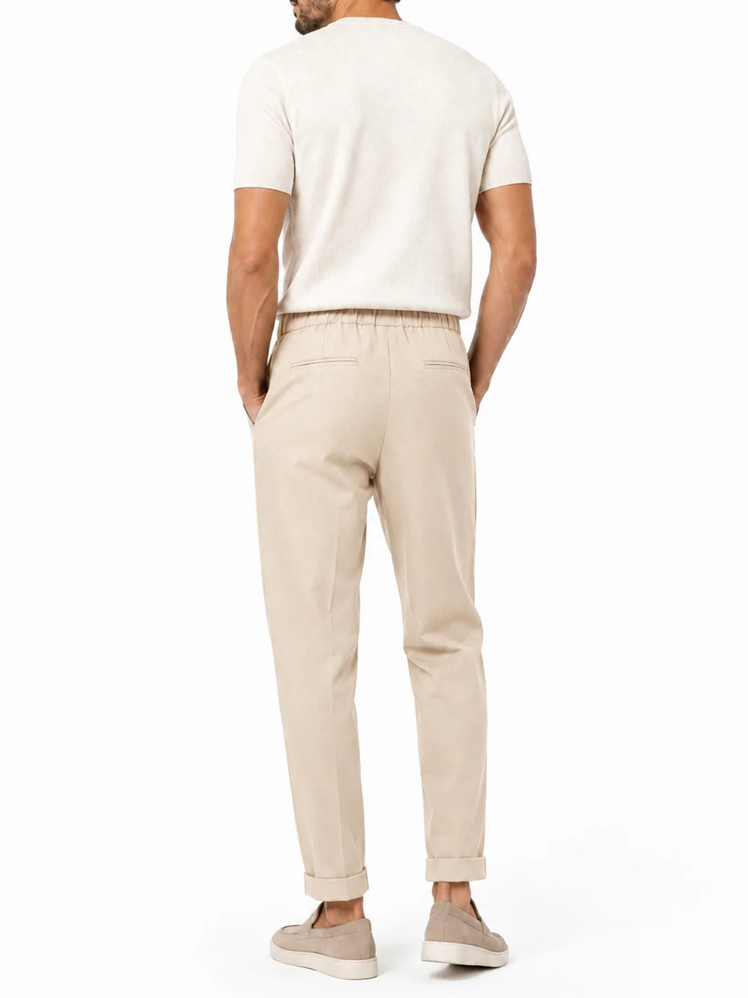Le Braghe pantaloni uomo con coulisse misto viscosa tortora J394-1645 TORTORA Le Braghe 