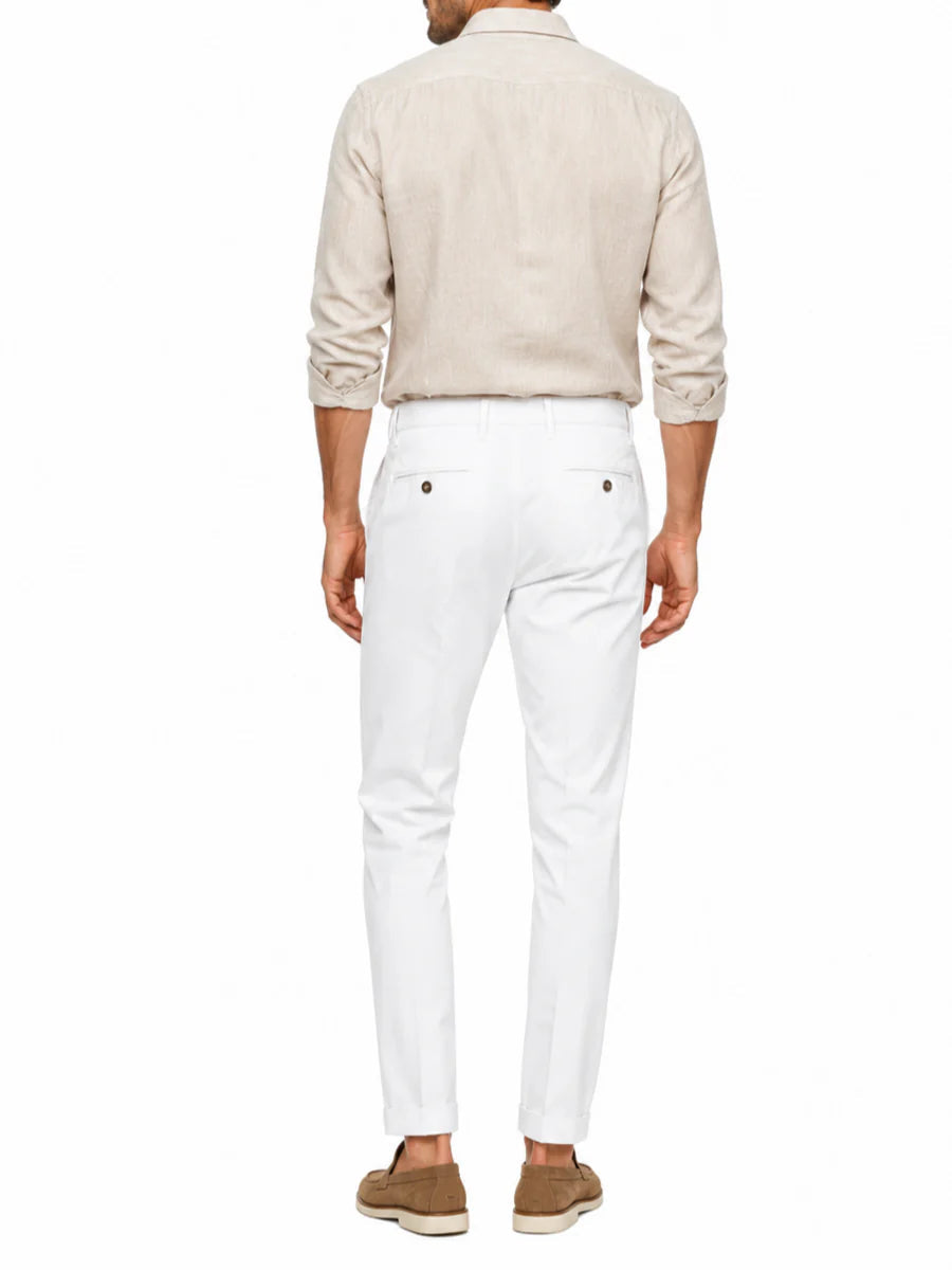 Le Braghe pantaloni uomo capri slim bianco M1056-1602 BIANCO Le Braghe 