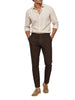 Le Braghe pantaloni uomo capri slim marrone