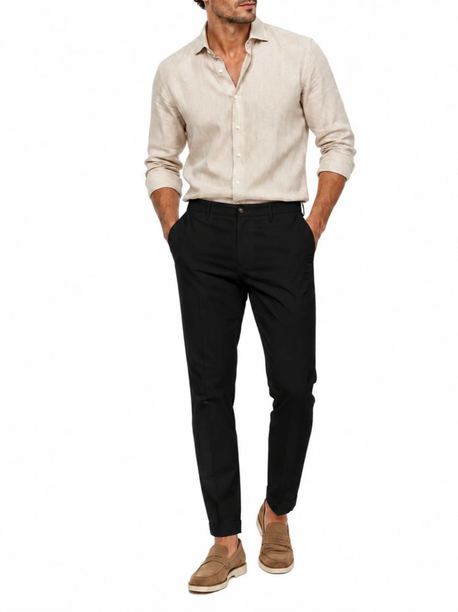 Le Braghe pantaloni uomo capri slim nero M1056-1602 NERO Le Braghe 