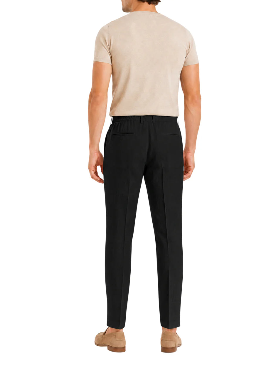 Le Braghe pantaloni uomo in lino slim nero M314-1615 NERO Le Braghe 