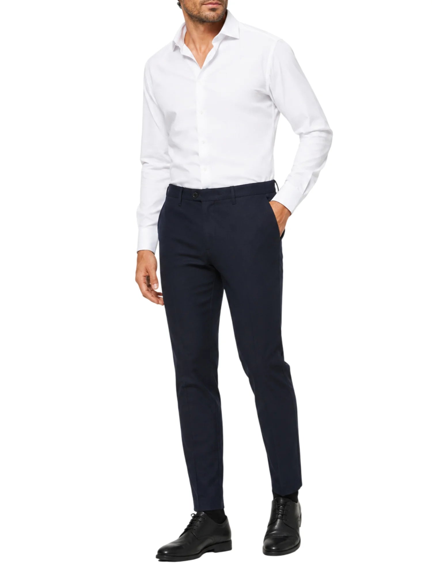 Le Braghe pantaloni in cotone uomo slim blu scuro PT101-1667 BLU Le Braghe 