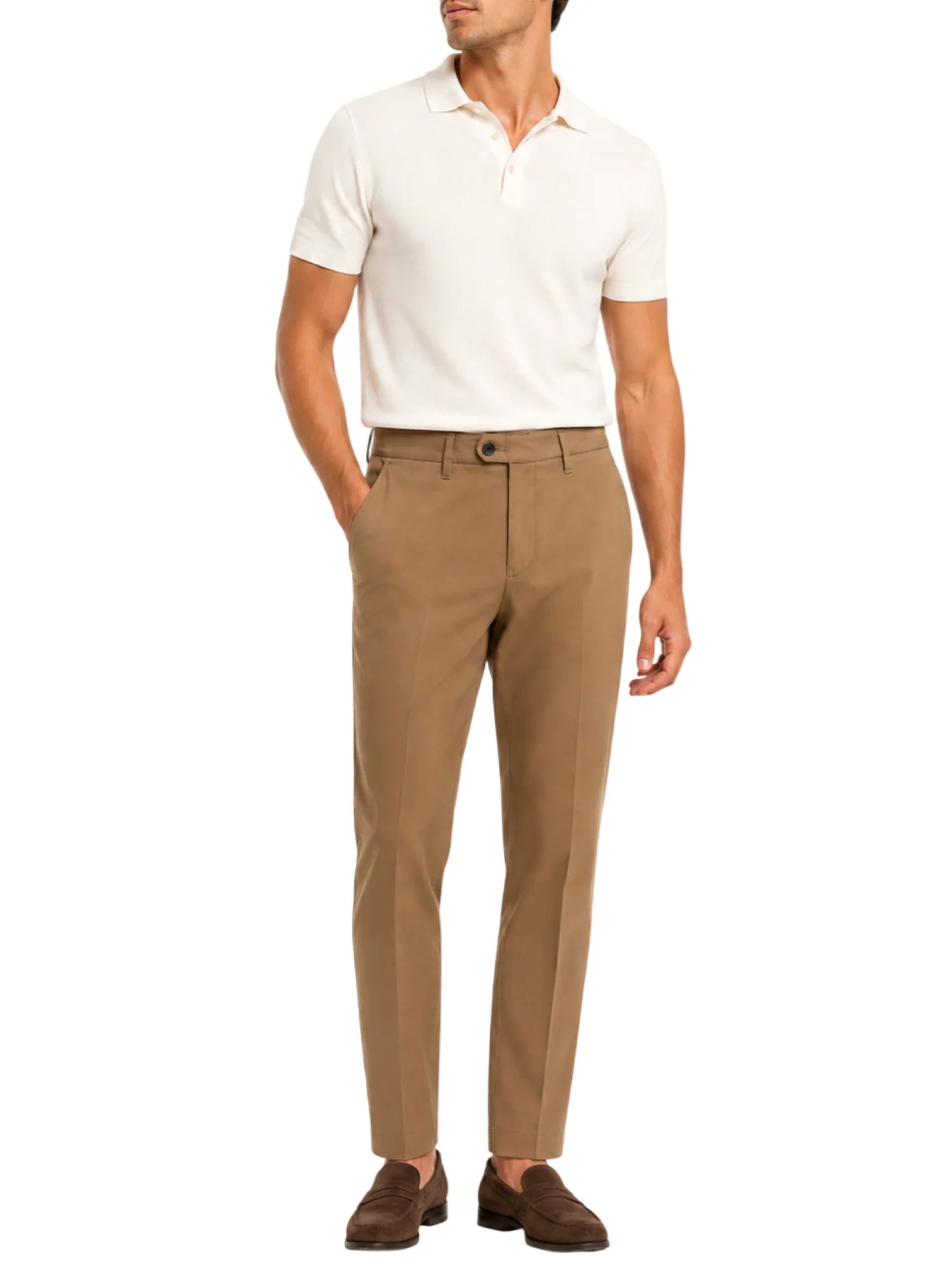 Le Braghe pantaloni uomo slim in cotone marrone PT101-1667 CAMMELLO Le Braghe 