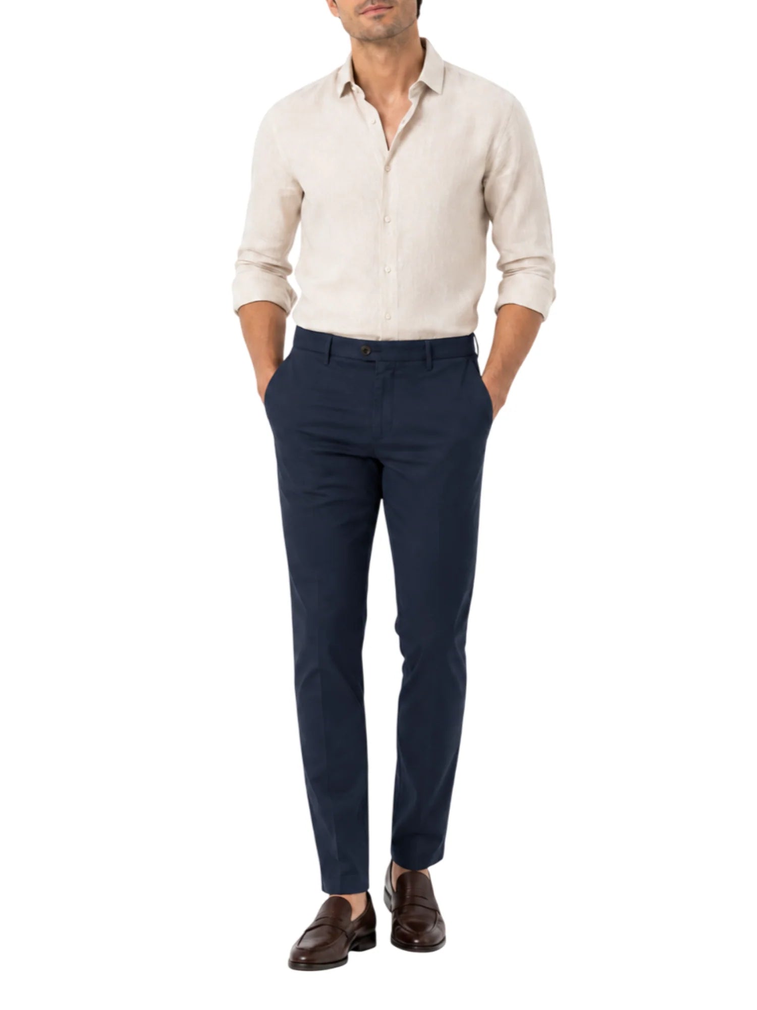 Le Braghe pantaloni uomo in cotone slim blu PT105-1602 BLU Le Braghe 