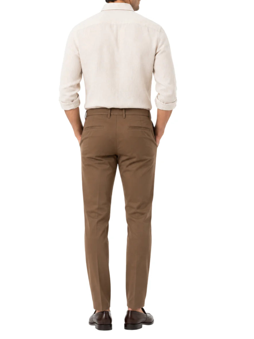 Le Braghe pantaloni uomo in cotone slim marrone PT105-1602 FANGO Le Braghe 