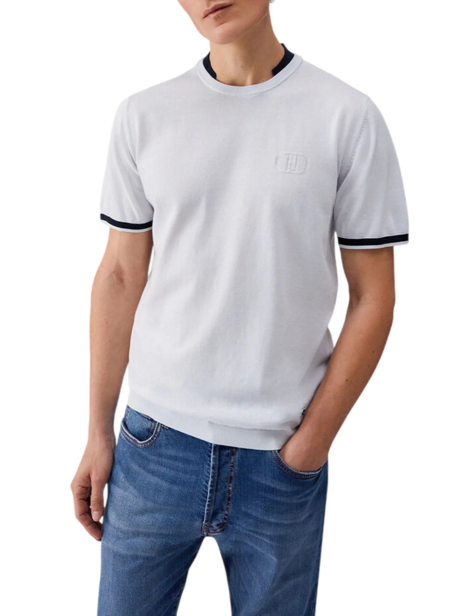 Liu Jo maglia manica corta uomo in cotone panna QA6133MA71P 14201 LIU JO 