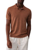 Liu Jo polo in maglia misto lino uomo marrone