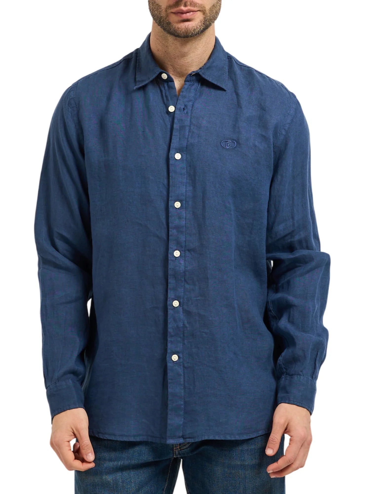 Liu Jo camicia uomo in lino manica lunga blu QXX099T4359 94023 LIU JO 
