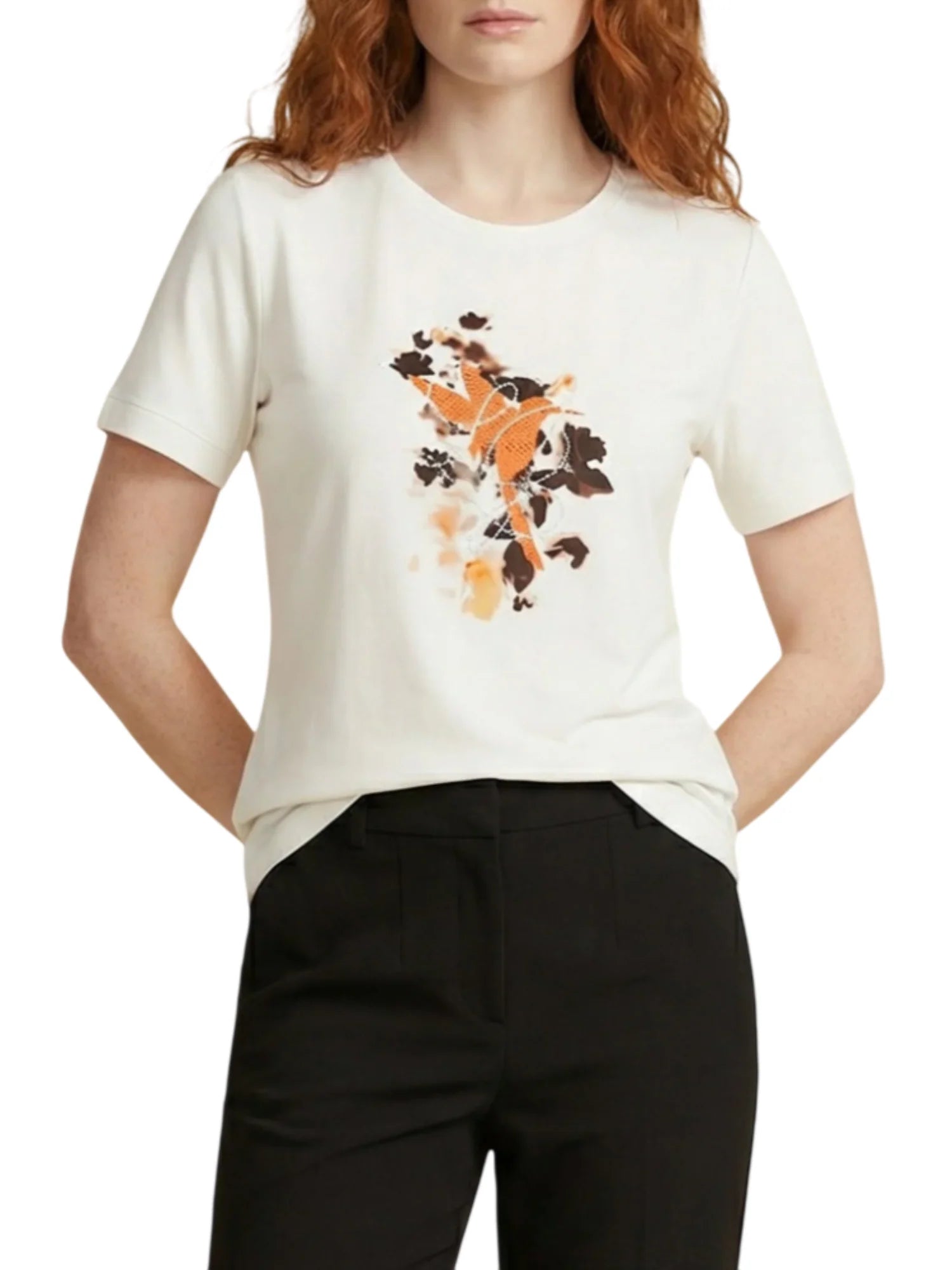 Liu Jo T-shirt donna manica corta con strass bianco latte TA6163JS003 P9207 LIU JO 