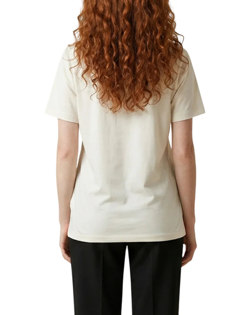 Liu Jo T-shirt donna manica corta con strass bianco latte TA6163JS003 P9207 LIU JO 