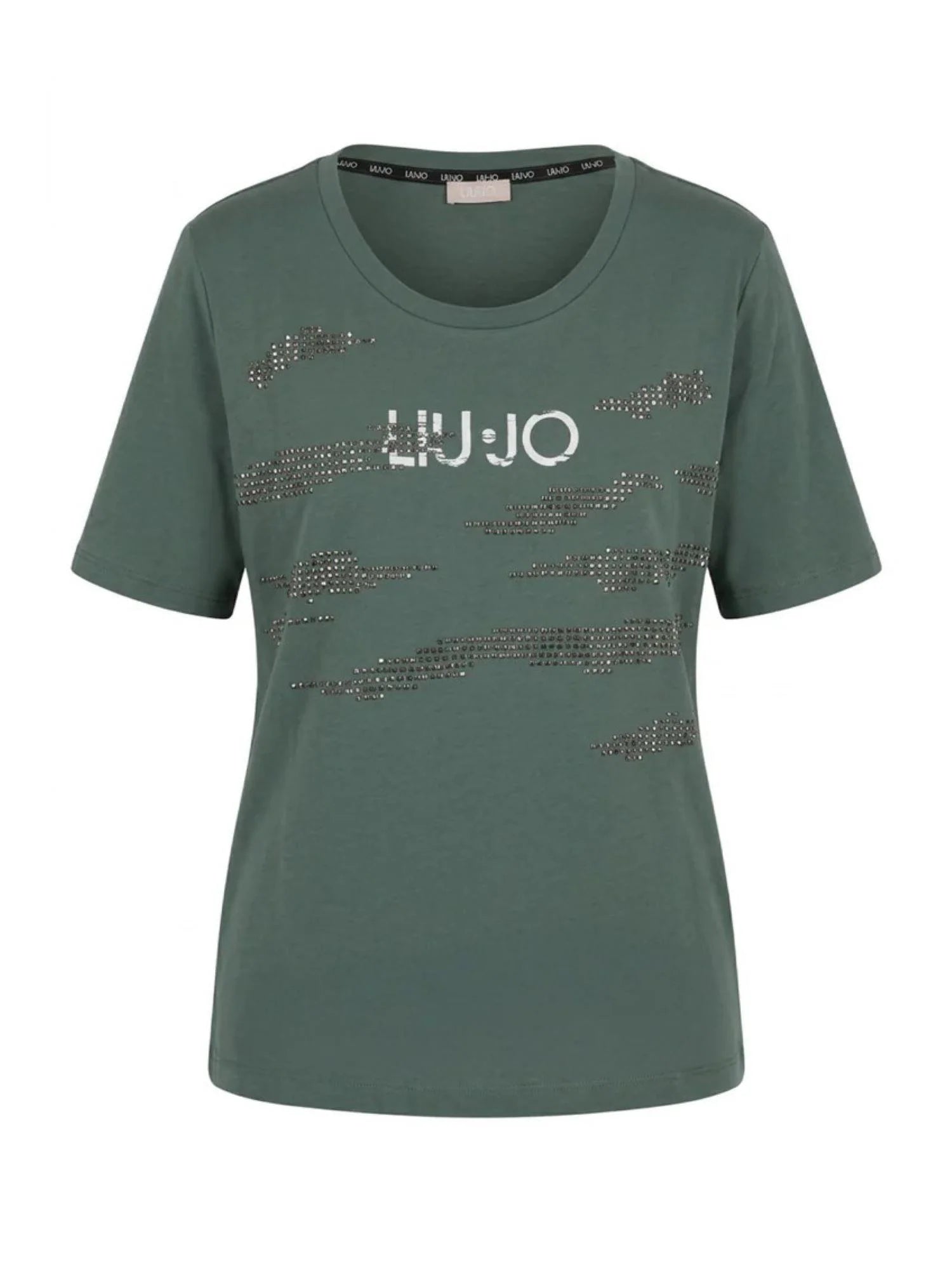 Liu Jo T-shirt manica corta donna con strass verde salvia TA6265JS923 P9287 LIU JO 