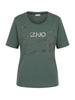 Liu Jo T-shirt manica corta donna con strass verde salvia