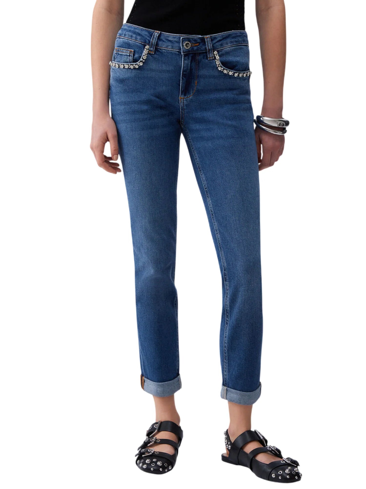 Liu Jo jeans donna slim Fly con dettagli gioiello lavaggio blu UA6006D0310 78800 LIU JO 