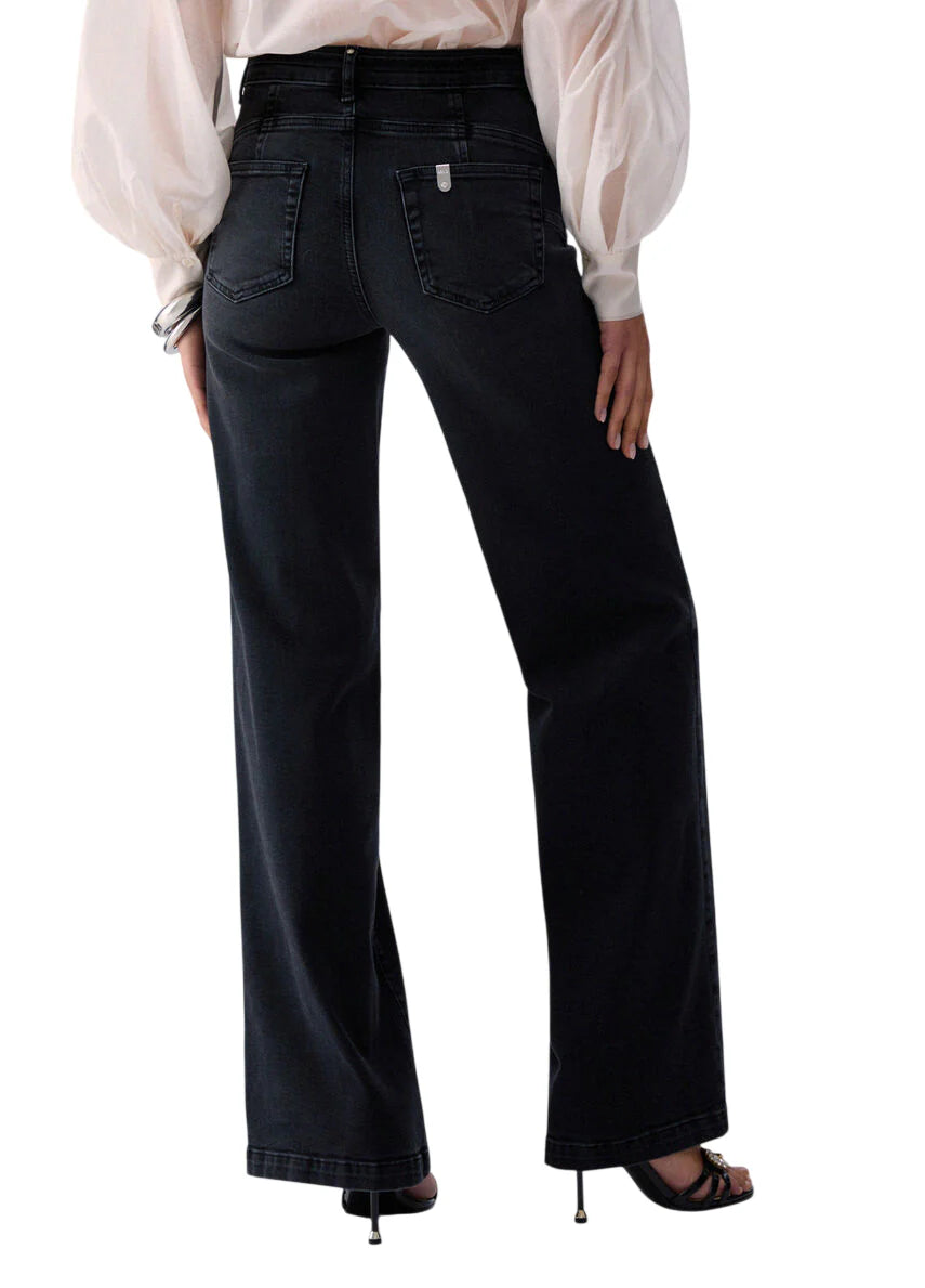 Liu Jo jeans flare vita alta con cintina lavaggio nero UA6160D0264 87451 LIU JO 