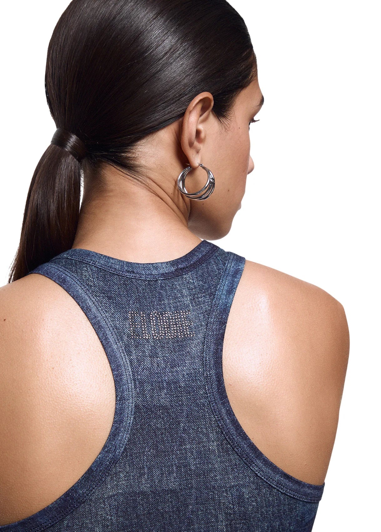 Liu Jo top donna in tessuto stretch effetto denim lavaggio blu UA6505J1624 L9680 LIU JO 