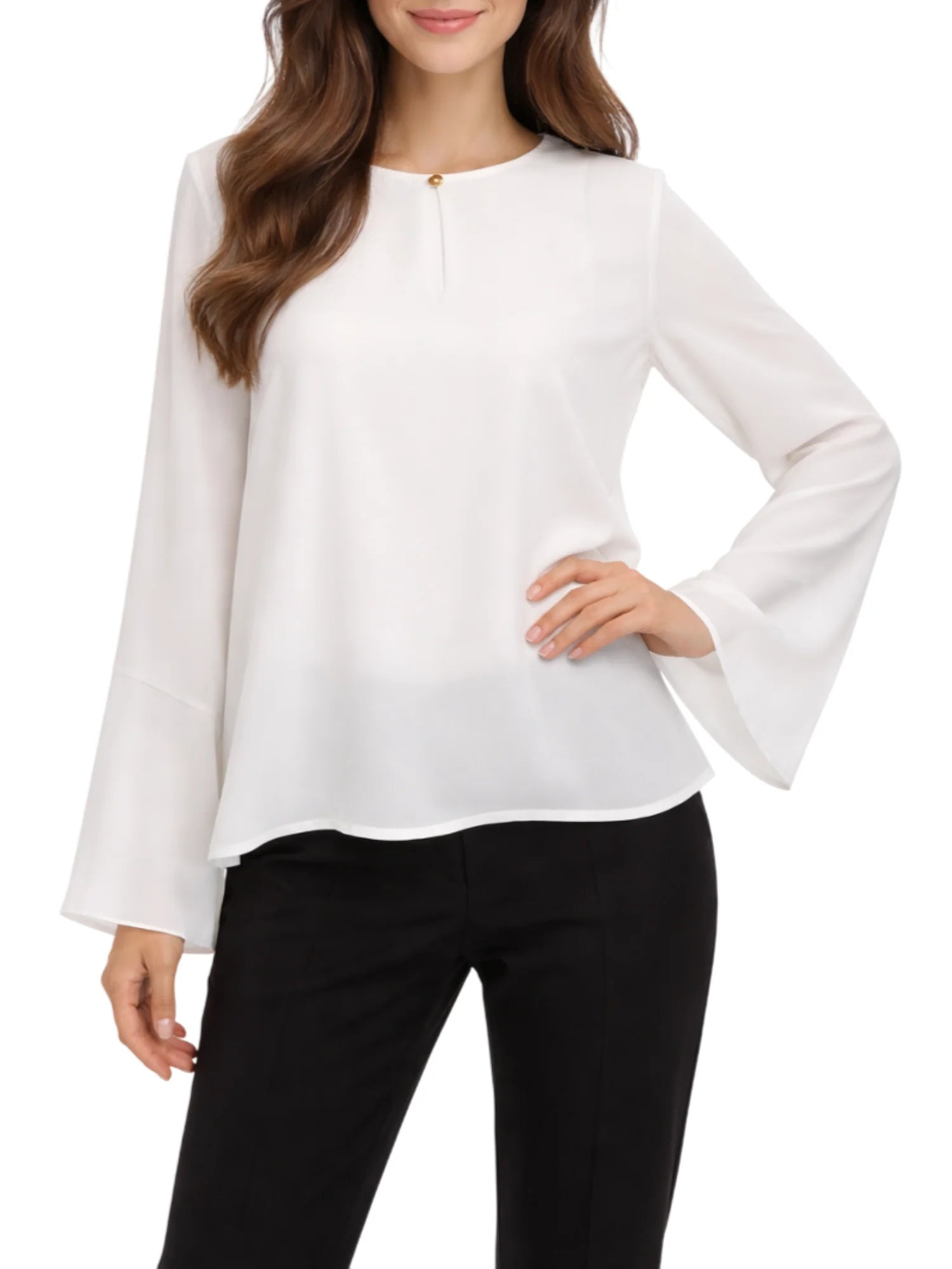 Lola by Sandro Ferrone blusa in georgette dettagli plissè bianco L22XBFLULU BIANCO Lola BY S.FERRONE 
