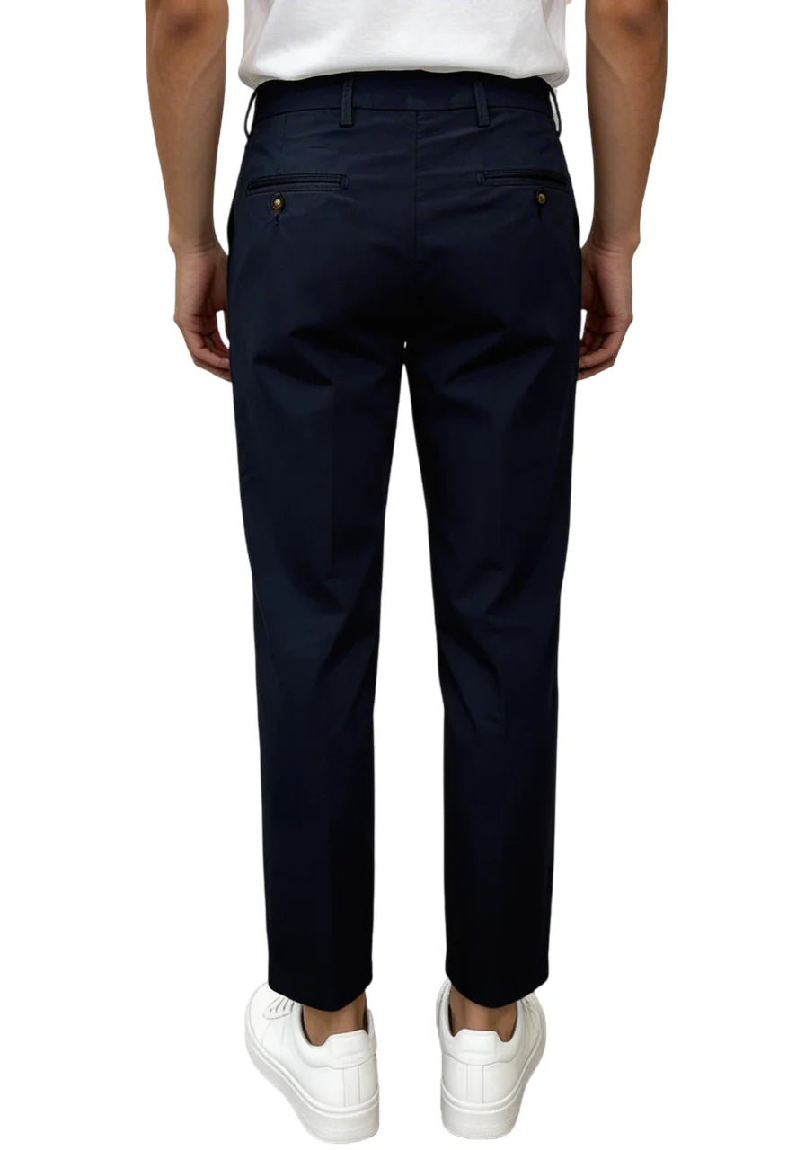 Manuel Ritz pantaloni uomo slim trama check blu 4032P1408TC-263079 89 MANUEL RITZ 