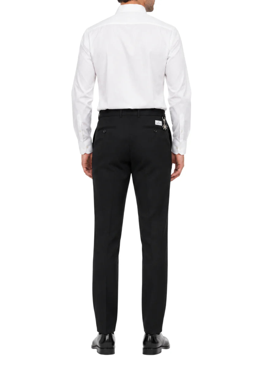 Manuel Ritz pantaloni uomo in fresco lana nero 4032P1678-260002 99 MANUEL RITZ 