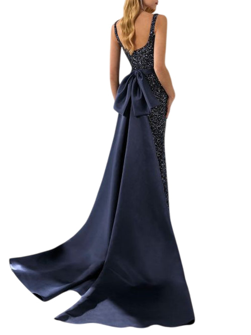 Marfil abito da cerimonia con paillettes blu 1J2C5LEN00 615-MARINO MARFIL BARCELONA 