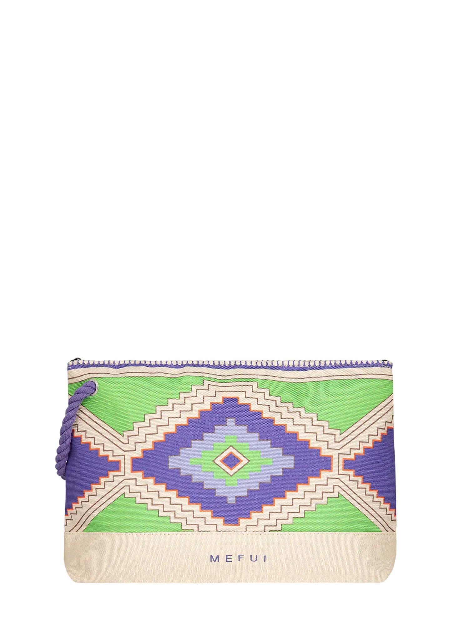 Me Fui pochette donna in fantasia tropicale verde viola MA26-SW0005 X40 ME FUI 