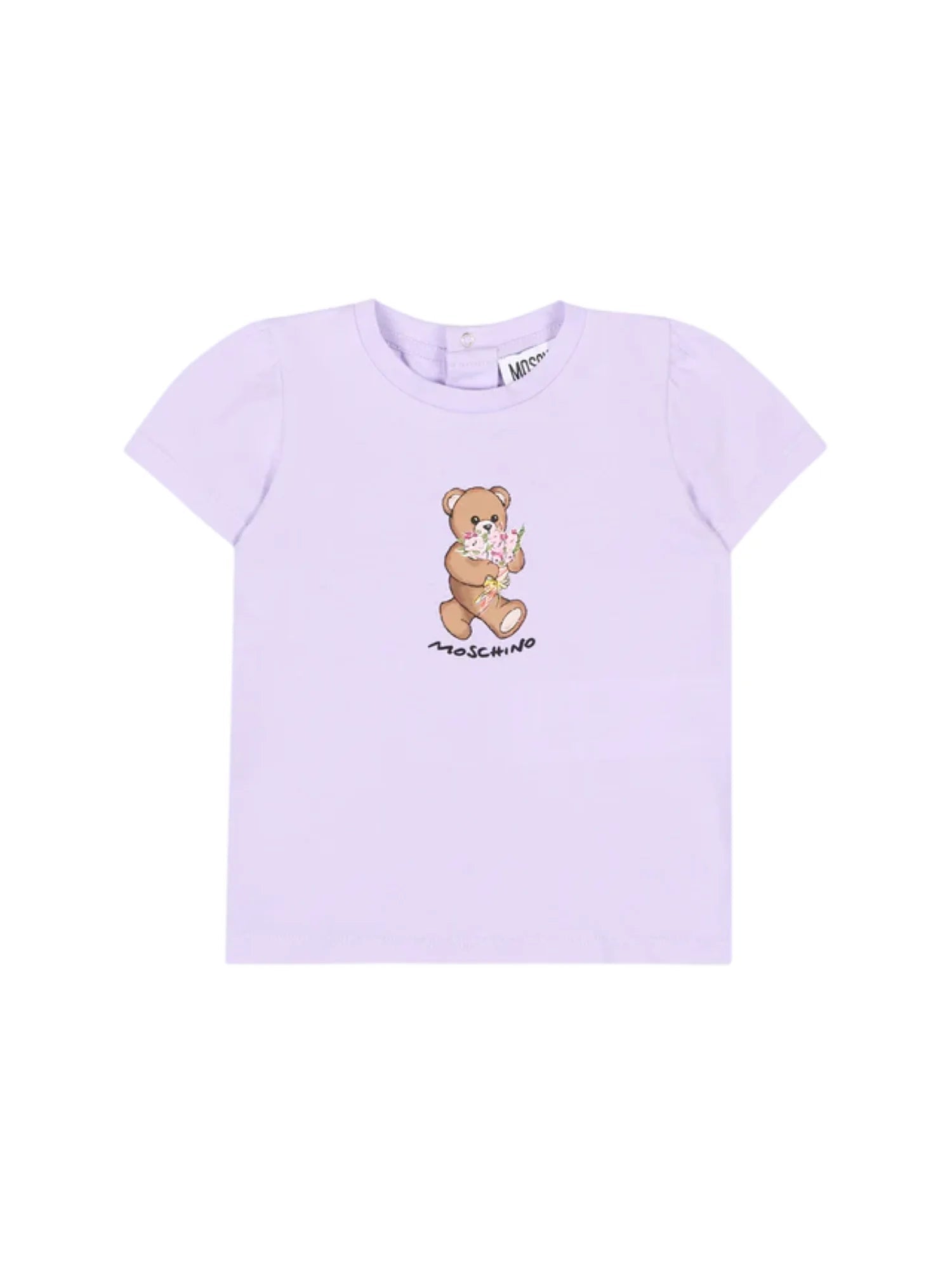 Moschino T-shirt neonata manica corta con orsetto lilla MDM03N-LAA02 51683 MOSCHINO 