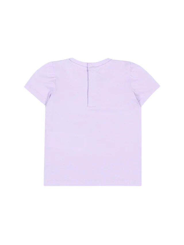 Moschino T-shirt neonata manica corta con orsetto lilla MDM03N-LAA02 51683 MOSCHINO 