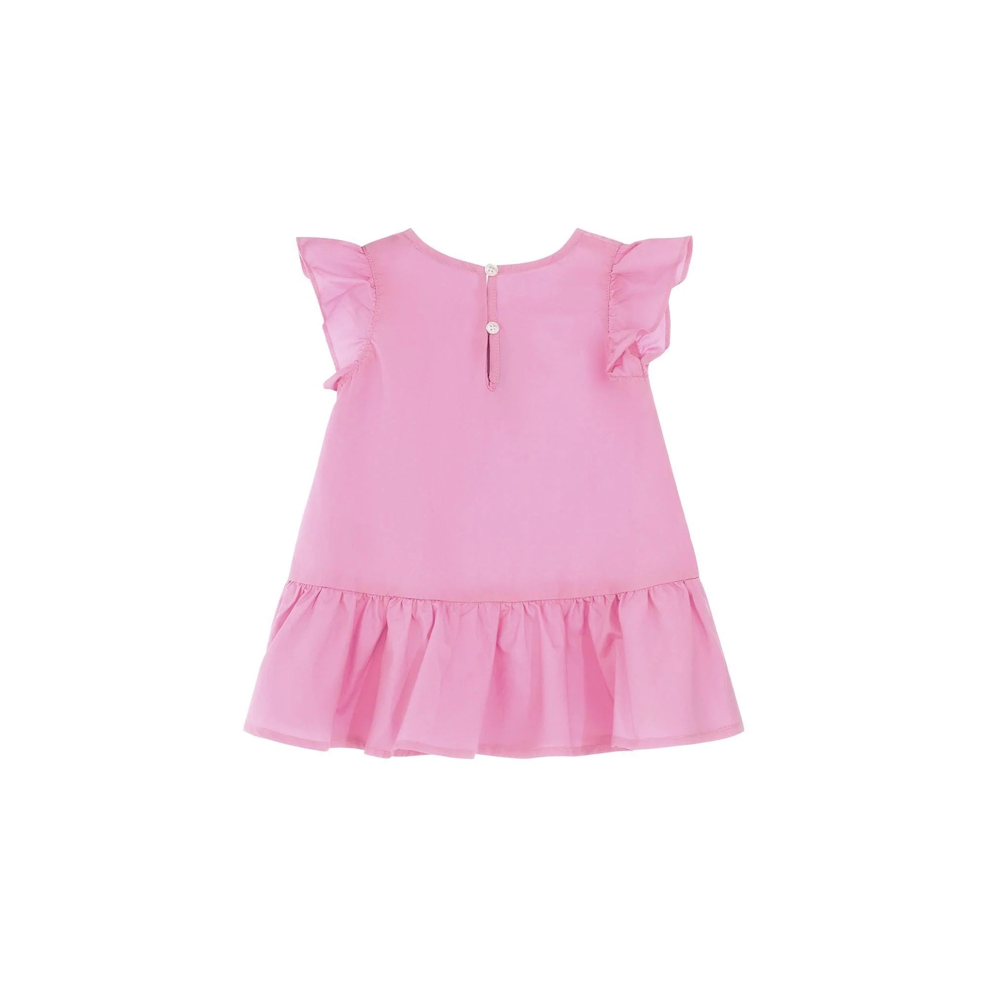 Moschino abito neonata in cotone con rouches rosa MDV0D6-LLA10 51473 MOSCHINO 