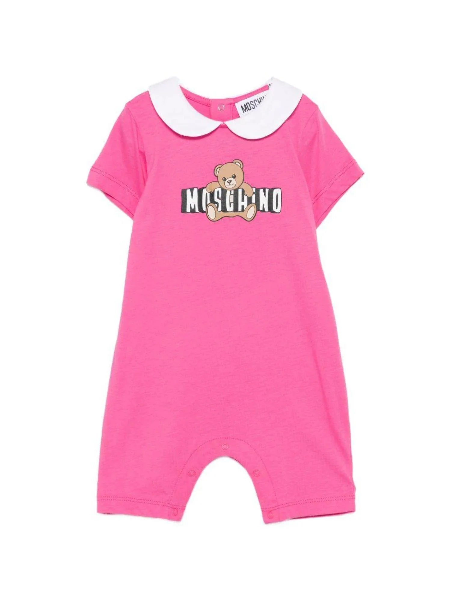Moschino pagliaccetto neonata manica corta fucsia MNY03Y-LAA03 50533 MOSCHINO 
