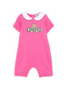 Moschino pagliaccetto neonata manica corta fucsia