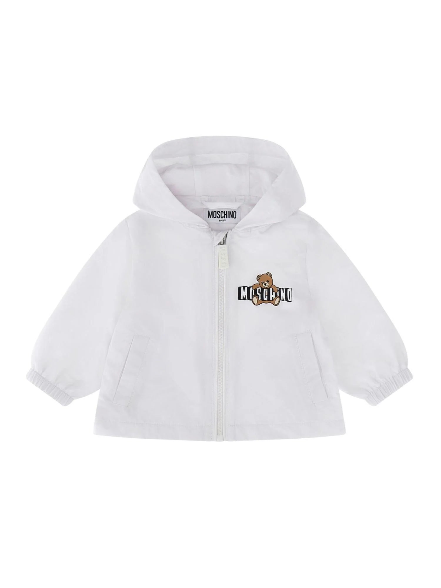 Moschino giubbino in nylon neonato con cappuccio bianco MUS033-L3A39 10101 MOSCHINO 