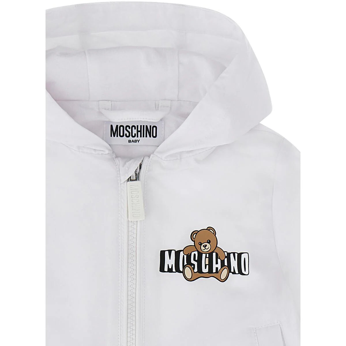 Moschino giubbino in nylon neonato con cappuccio bianco MUS033-L3A39 10101 MOSCHINO 