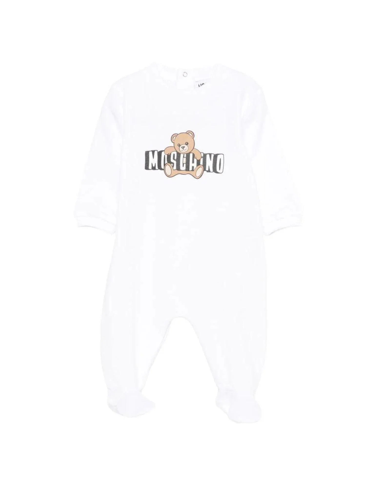 Moschino tutina con piedini neonato stampa orsetti bianco MUT04P-LCA19 10101 MOSCHINO 