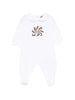 Moschino tutina neonata con piedini con orsetto bianco