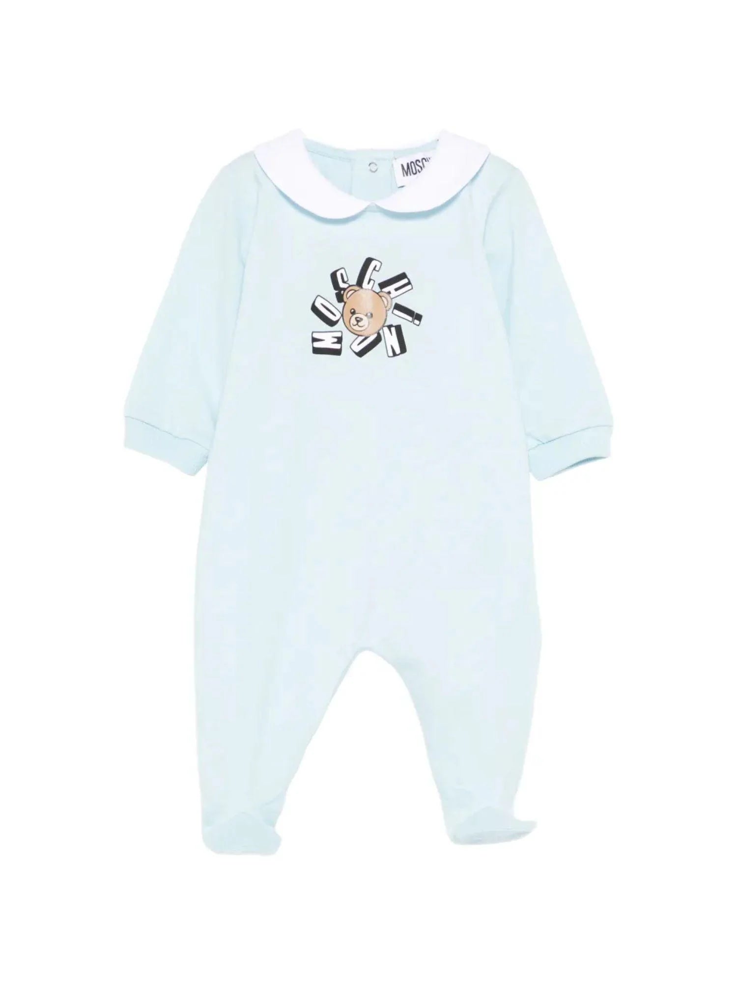 Moschino tutina neonata con piedini con orsetto celeste MUT04Q-LAA02 40304 MOSCHINO 