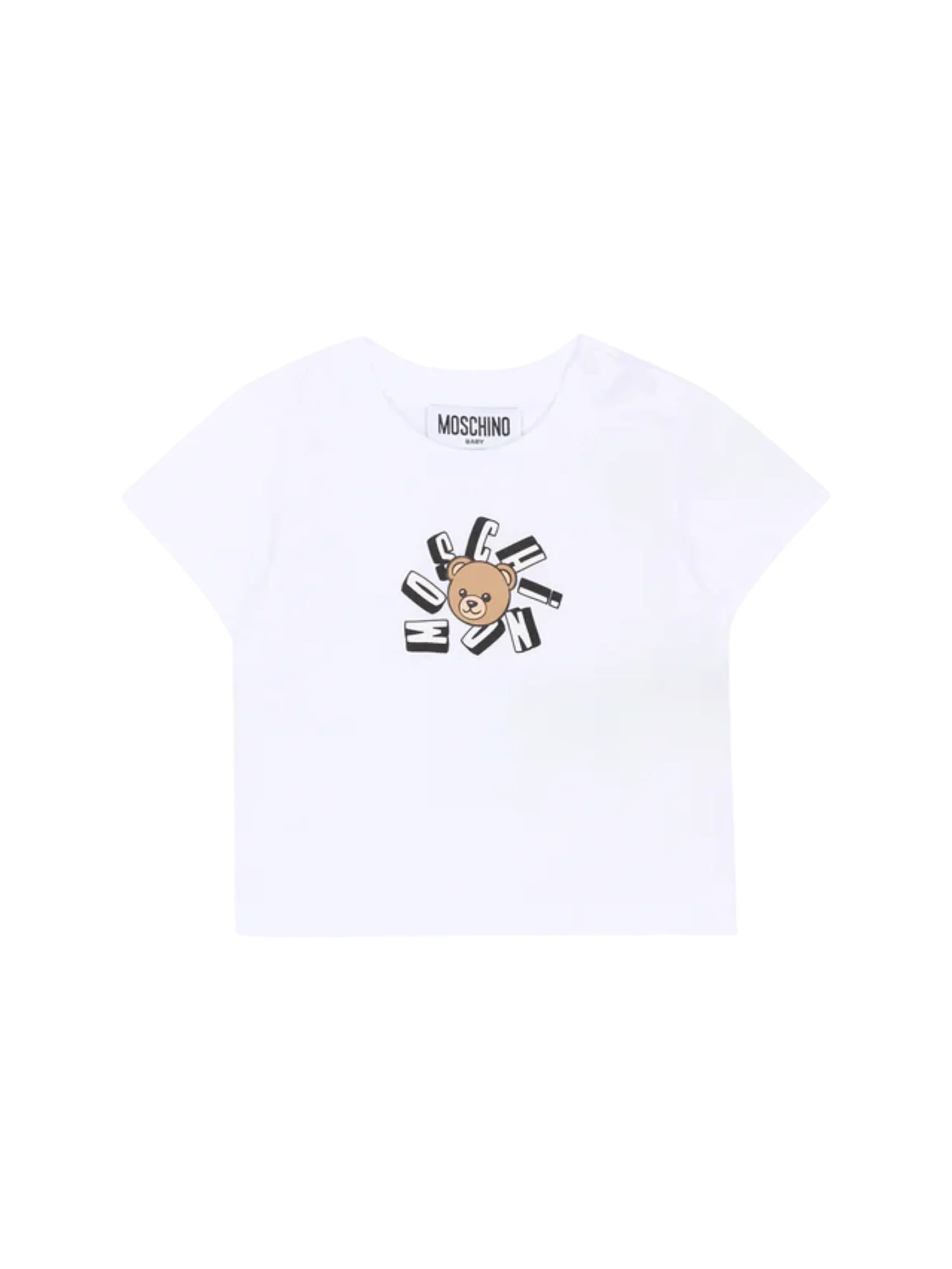 Moschino T-shirt neonato con orsetto Toy bianco MXM047-LAA02 10101 MOSCHINO 