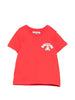 Moschino T-shirt manica corta con orsetto rosso