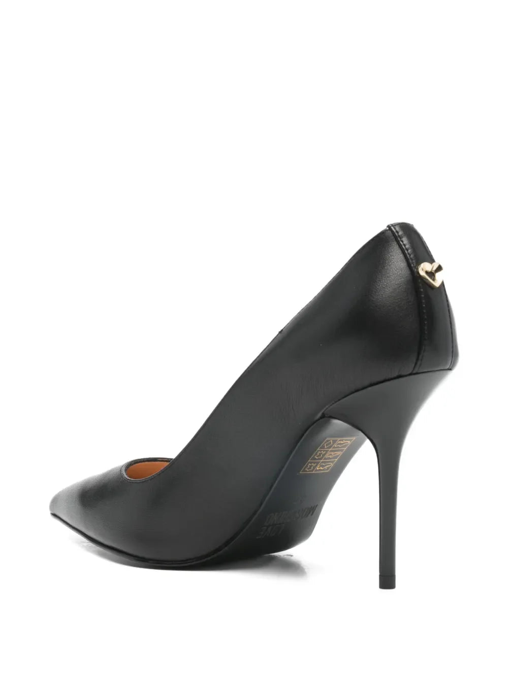 Love Moschino decollete a punta in pelle nero JA10239G1O-IE0 000 MOSCHINO LOVE 