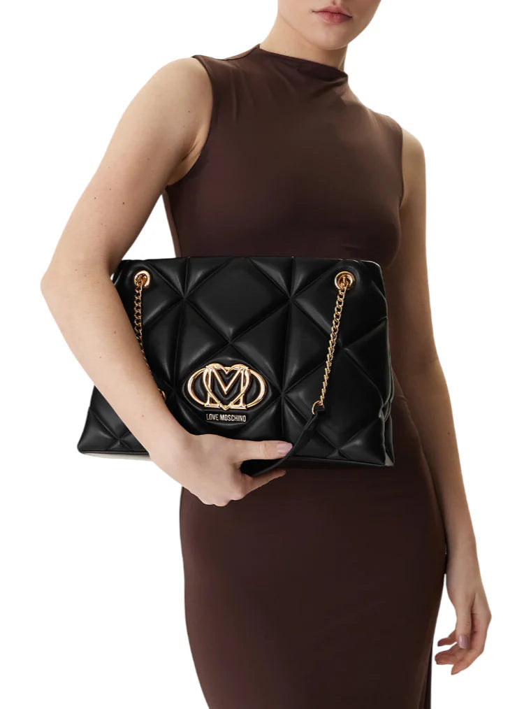 Love Moschino borsa a spalla in ecopelle trapuntata nero JC4040PP1O-LC0 000 MOSCHINO LOVE 