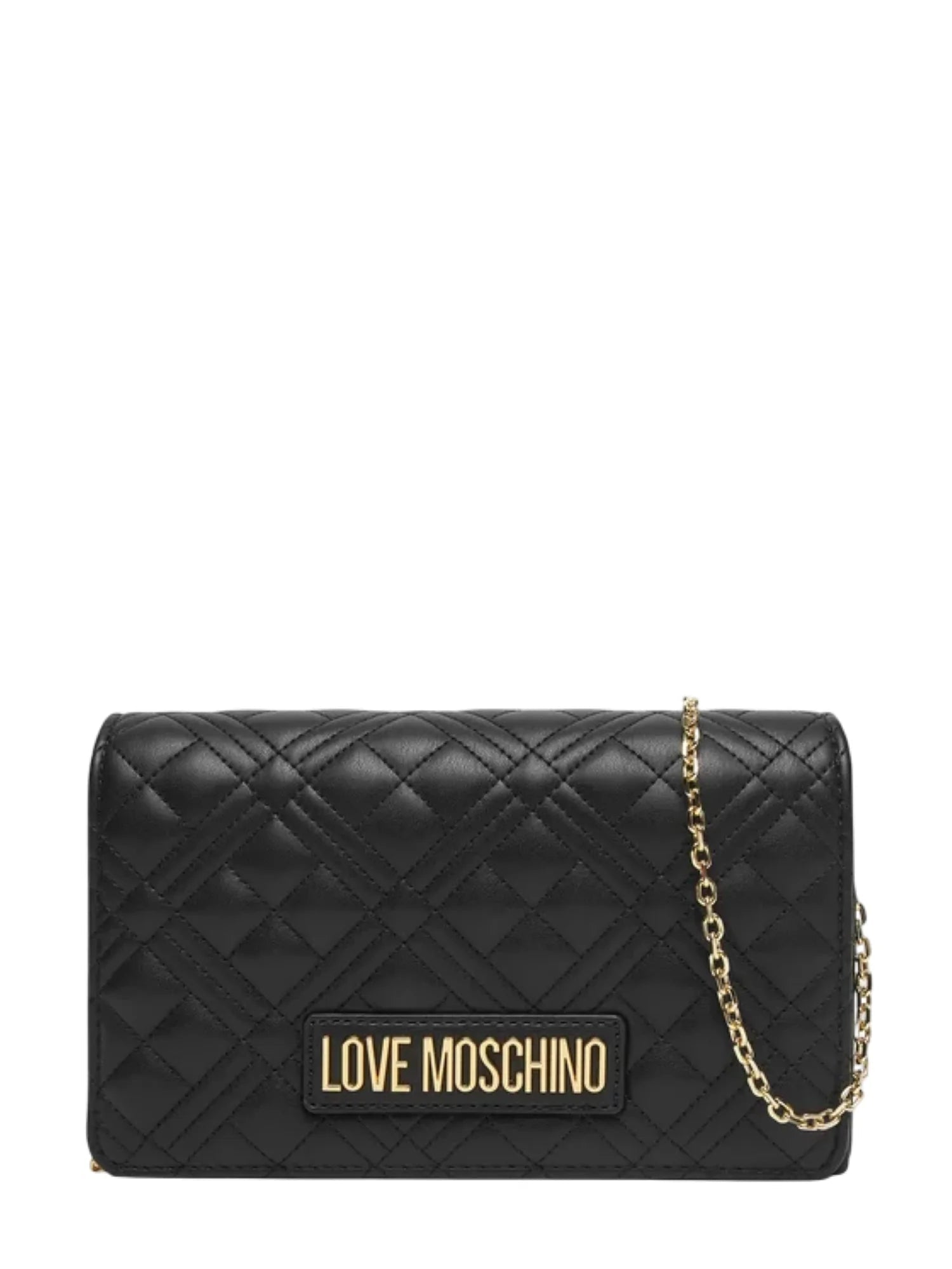 Love Moschino borsa a tracolla in ecopelle trapuntata nero oro JC4079PP0O-LA0 000 MOSCHINO LOVE 