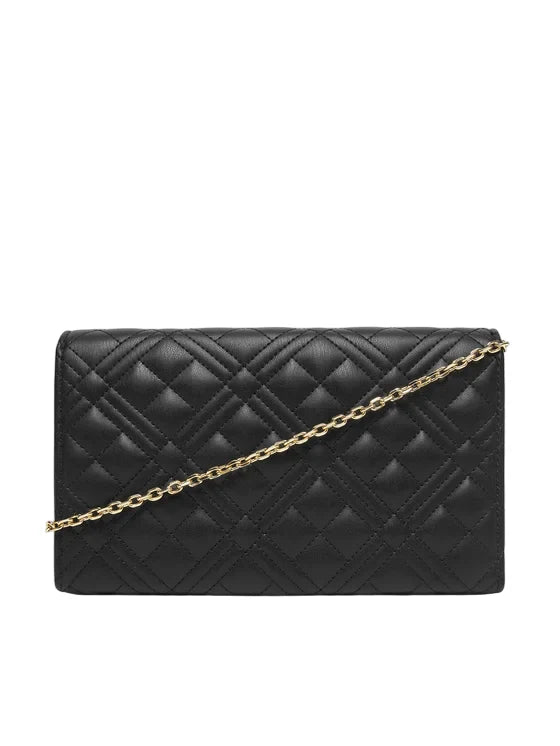 Love Moschino borsa a tracolla in ecopelle trapuntata nero oro JC4079PP0O-LA0 000 MOSCHINO LOVE 