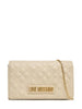 Love Moschino borsa a tracolla in ecopelle trapuntata ecrù oro