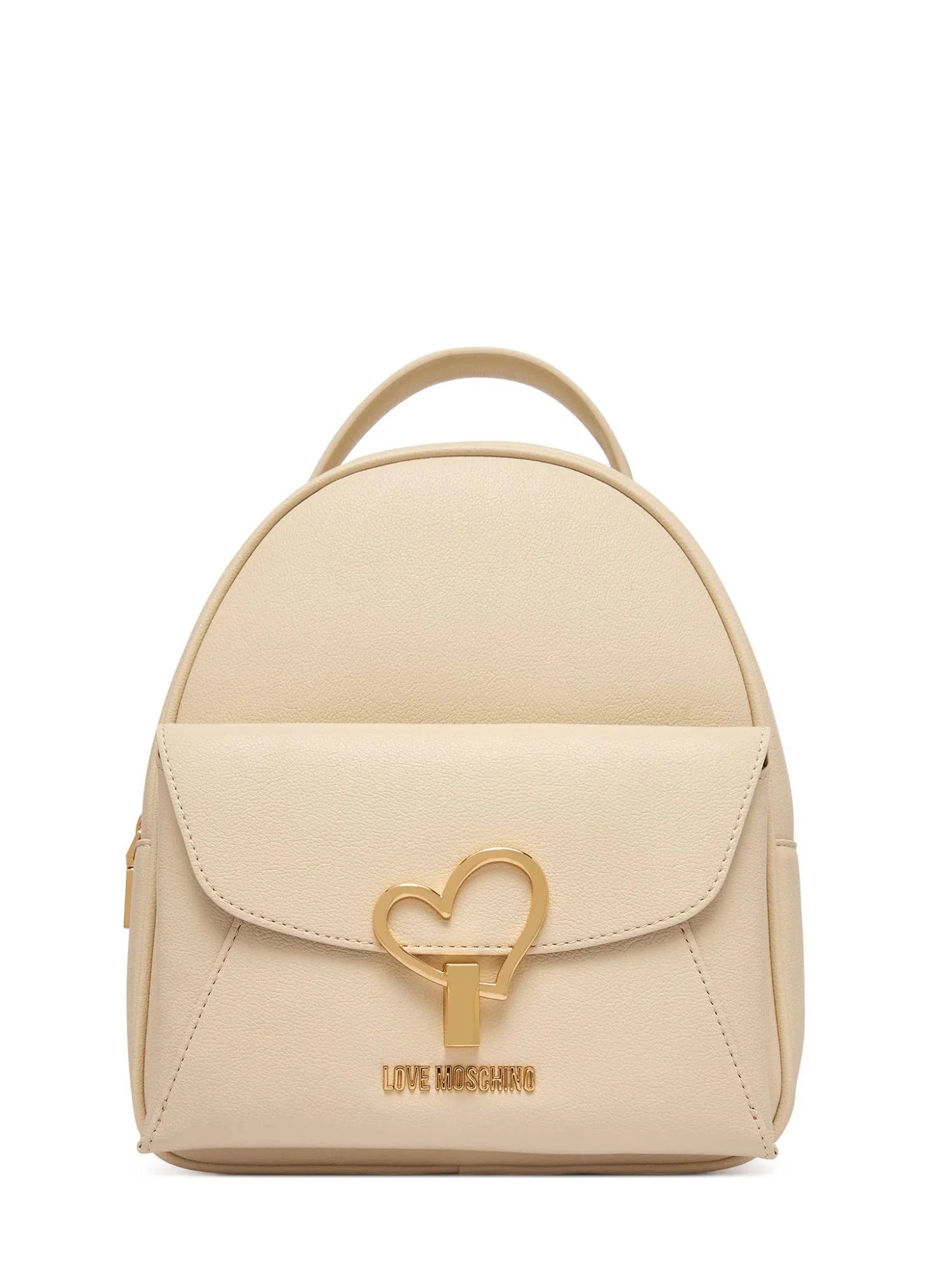 Love Moschino zaino donna in ecopelle con tasca beige chiaro JC4137PP1O-LQ0 110 MOSCHINO LOVE 