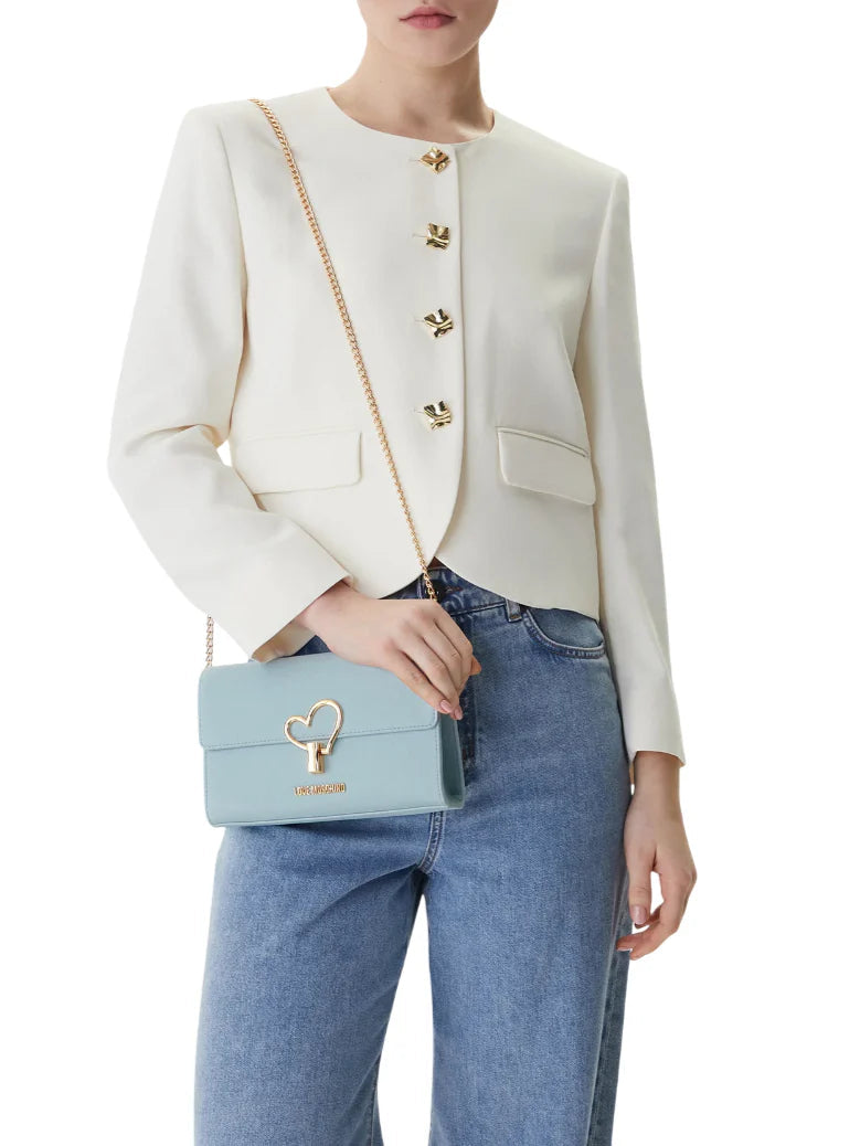 Love Moschino borsa a tracolla in ecopelle martellata celeste JC4327PP1O-LQ0 701 MOSCHINO LOVE 