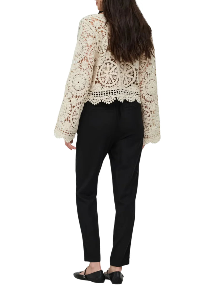 Only cardigan crochet donna beige chiaro 15369739 BIRCH ONLY 