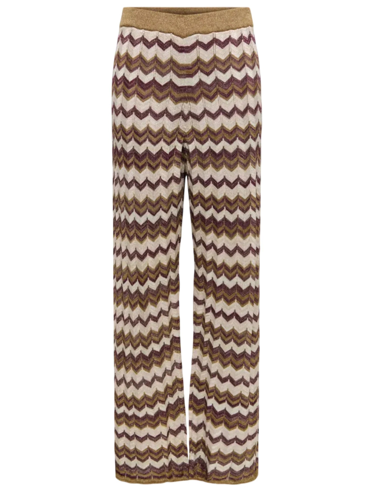 Only pantaloni wide leg in fantasia chevron lurex multicolor 15369997 FOXTROT GRAPE W-CLOUD D-PALE L ONLY 